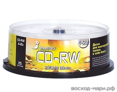 CD-RW  4-12х 700Mb SmartTrack  SB-25 /25/250/