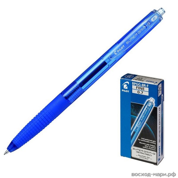 Ручка шар. авт. 0,7мм "Pilot" Super Grip синяя /12/