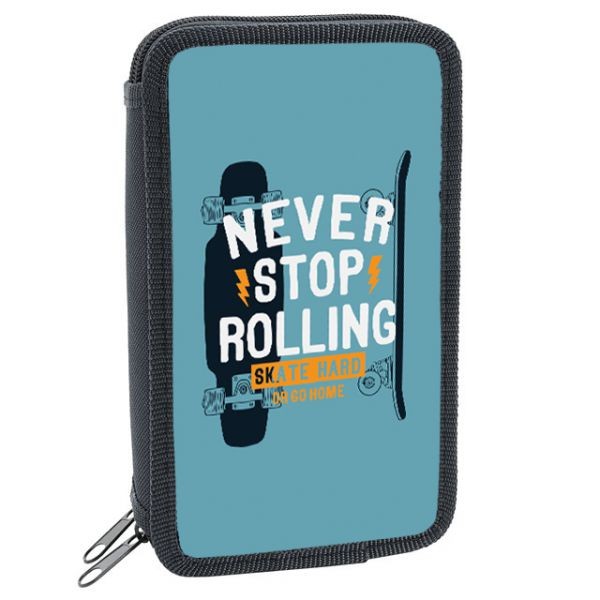 Пенал 2отд. 190х110мм "Never Stop Rolling"