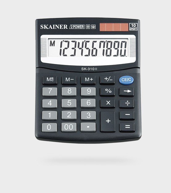 Калькулятор наст. 10 разр. 100х124х32мм черный