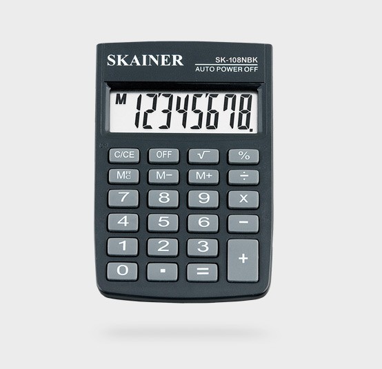 Калькулятор карм.  8 разр. 58х88х10мм черный