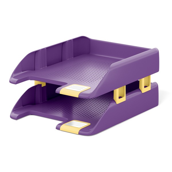 Набор д/бумаг из 2-х лотков "Forte Accent" фиолетовый с желтой вставкой
