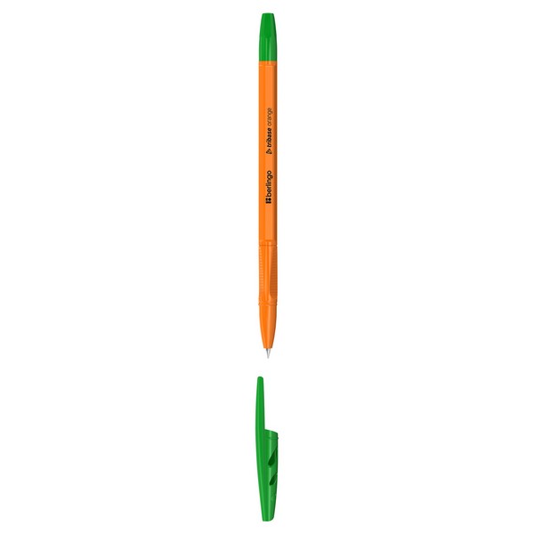 Ручка шар. зеленая 0,7мм "Tribase Orange" /50/