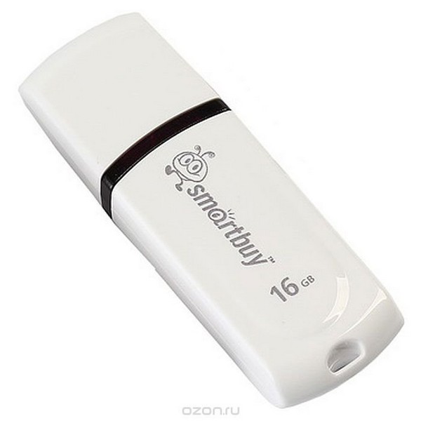 Флэш-драйв  16Gb USB2.0 SmartBuy Paean White