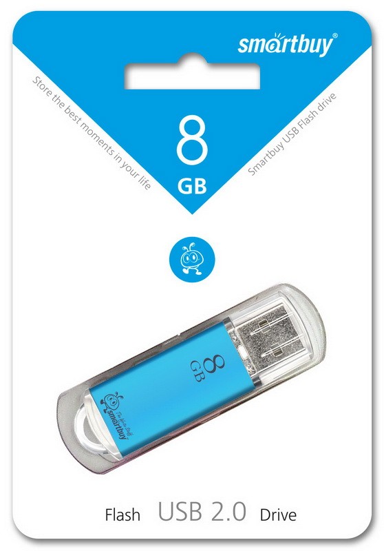 Флэш-драйв   8Gb USB2.0 Smartbuy V-Cut Blue
