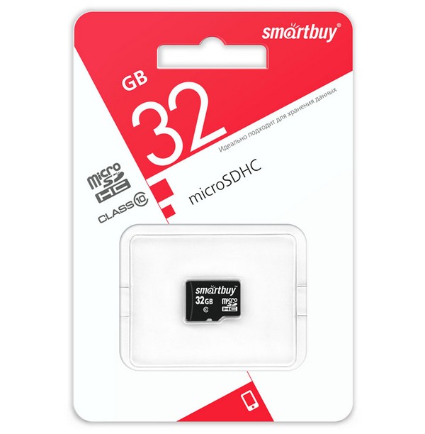 Карта памяти  32Gb microSDHC Class 10 Smartbuy б/адаптера SD