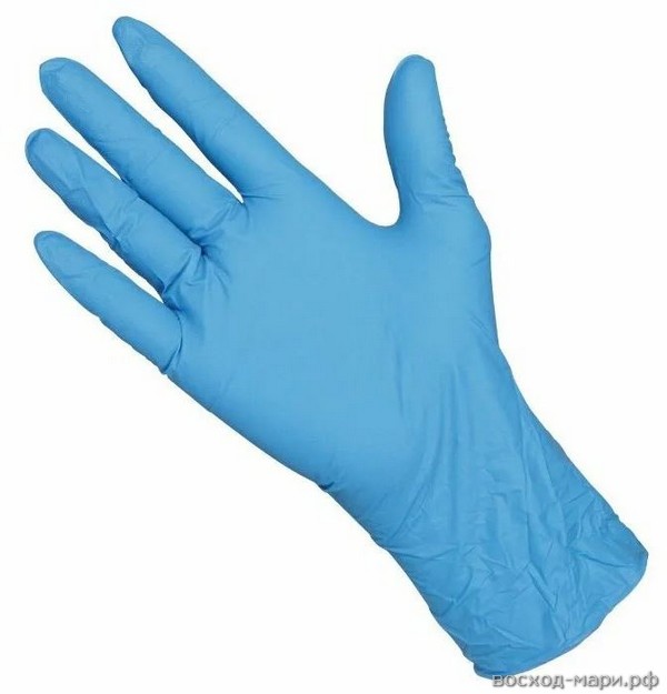 Перчатки нитриловые M синие неопудренные /цена за пару/