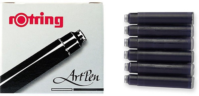 Картридж д/перьевой ручки, чернила черные "Rotring Artpen" /упак. 6шт/