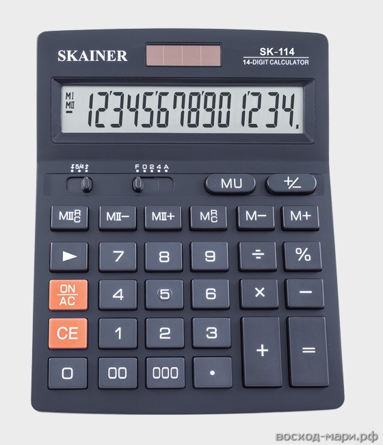 Калькулятор наст. 14 разр. 140х176х45мм черный