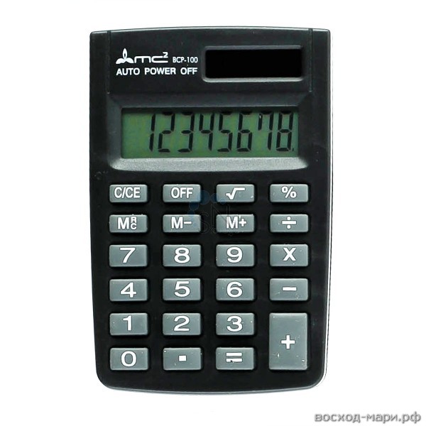 Калькулятор карм.  8 разр. 58х87х9мм черный