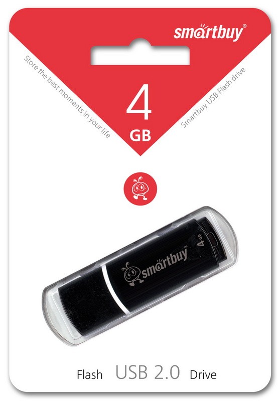 Флэш-драйв   4Gb USB2.0 Smartbuy Crown Black
