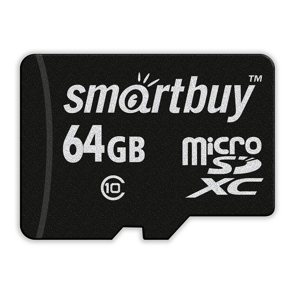 Карта памяти  64Gb microSDXC Class 10 Smartbuy с адаптером SD