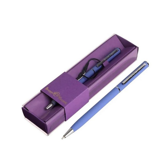 Ручка шар. поворот. синяя 0,7мм металл "PALERMO" фиолетовый
