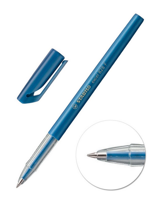 Ручка масл. синяя 0,38мм "excel 828 F" непр. корп, /50/