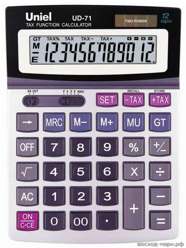 Калькулятор наст. 12 разр. 142х190х30мм черно-белый