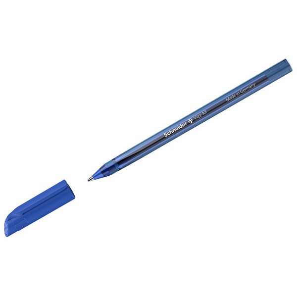 Ручка масл. синяя 1,0мм "Vizz M" прозр. корпус шестигр. /50/